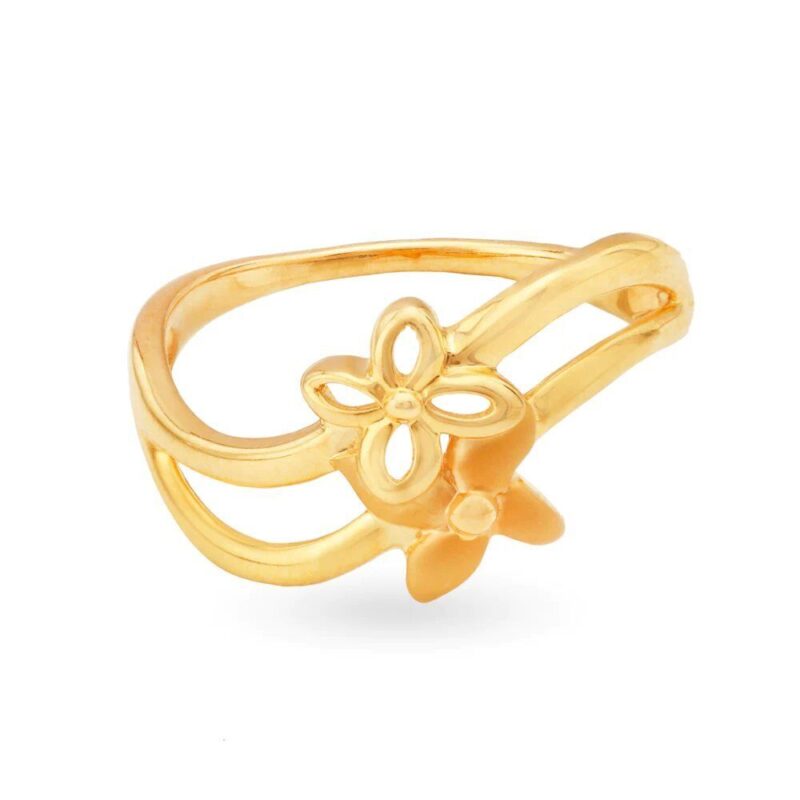 Solid 22K/18K Fine Yellow Gold Certified Women And Girls Statement Ring - Image 2