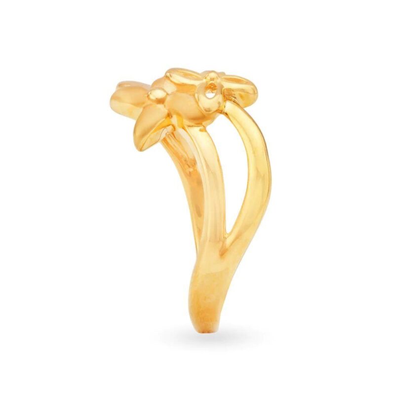 Solid 22K/18K Fine Yellow Gold Certified Women And Girls Statement Ring - Image 3