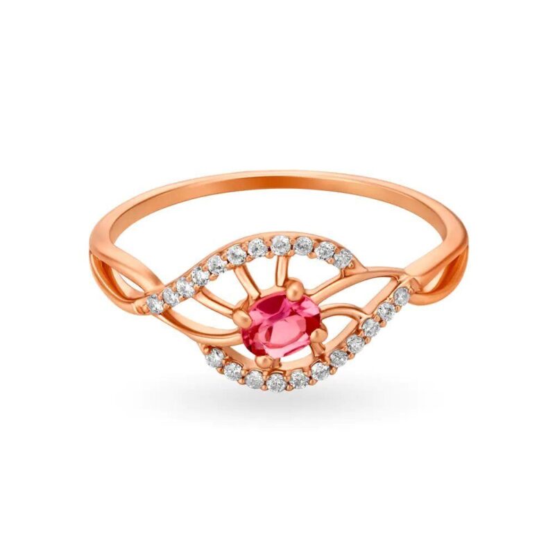 Solid 22K/18K Fine Rose Gold Certified Women And Girls Statement Ring - Image 2