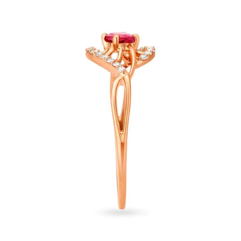 Solid 22K/18K Fine Rose Gold Certified Women And Girls Statement Ring - Image 3