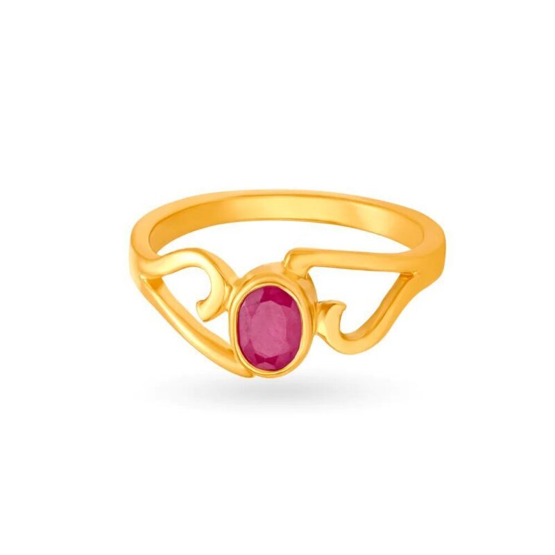 Solid 22K/18K Fine Yellow Gold Certified Women And Girls Statement Ring - Image 2