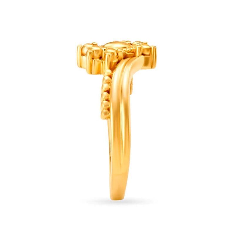 Solid 22K/18K Fine Yellow Gold Certified Women And Girls Statement Ring - Image 3