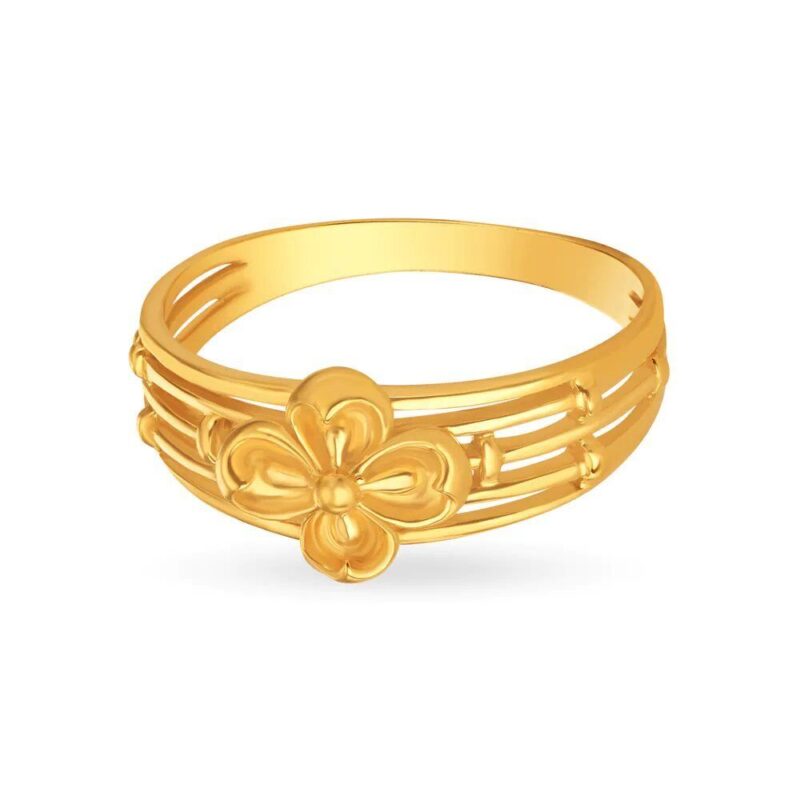Solid 22K/18K Fine Yellow Gold Certified Women And Girls Statement Ring - Image 2
