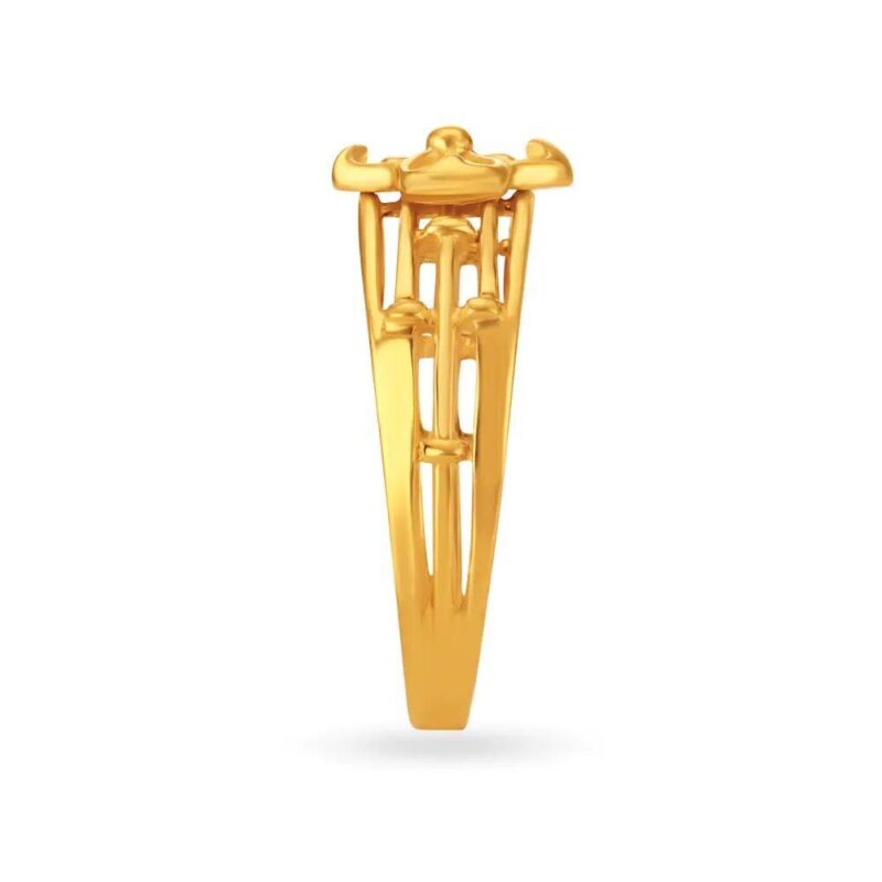 Solid 22K/18K Fine Yellow Gold Certified Women And Girls Statement Ring - Image 3