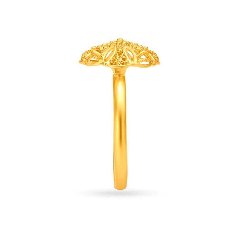 Solid 22K/18K Fine Yellow Gold Certified Women And Girls Statement Ring - Image 3