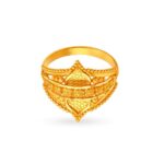 Solid 22K/18K Fine Yellow Gold Certified Women And Girls Statement Ring - Image 2