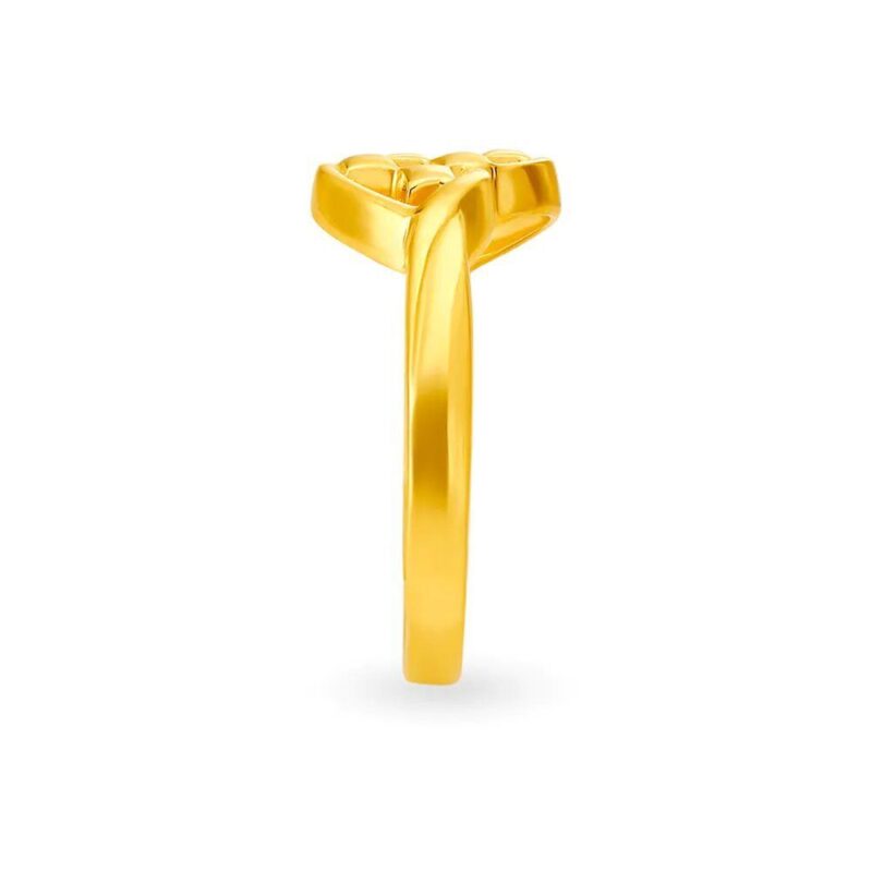 Solid 22K/18K Fine Yellow Gold Certified Women And Girls Statement Ring - Image 3