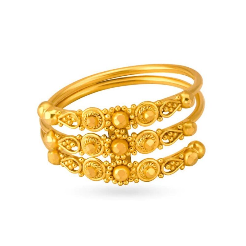 Solid 22K/18K Fine Yellow Gold Certified Women And Girls Stack Ring - Image 2