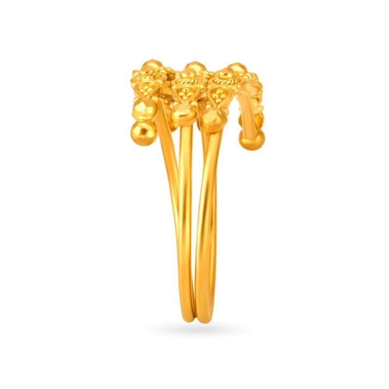 Solid 22K/18K Fine Yellow Gold Certified Women And Girls Stack Ring - Image 3