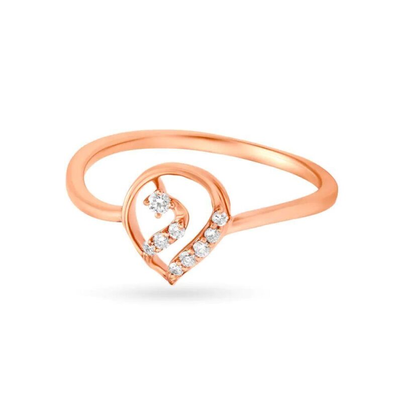 Solid 22K/18K Fine Rose Gold Certified Women And Girls Semi-Mounted Ring - Image 2