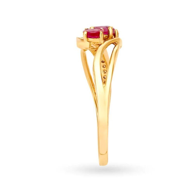 Solid 22K/18K Fine Yellow Gold Certified Women And Girls Stack Ring - Image 3