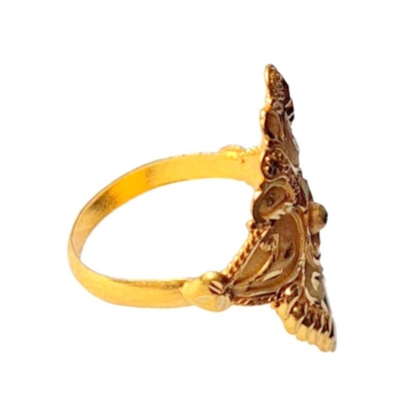 Solid 22K/18K Fine Yellow Gold Certified Women And Girls Statement Ring - Image 2
