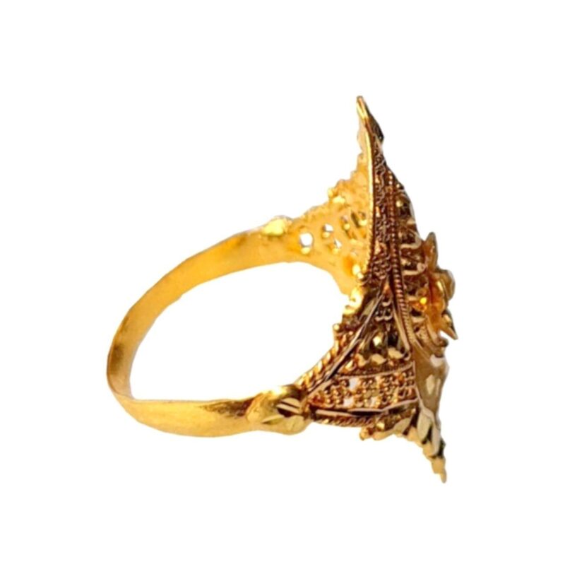 Solid 22K/18K Fine Yellow Gold Certified Women And Girls Statement Ring - Image 2