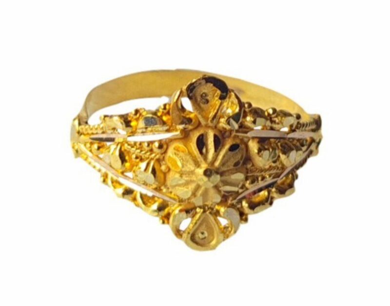 Solid 22K/18K Fine Yellow Gold Certified Women And Girls Statement Ring
