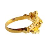 Solid 22K/18K Fine Yellow Gold Certified Women And Girls Statement Ring - Image 2