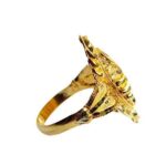 Solid 22K/18K Fine Yellow Gold Certified Women And Girls Statement Ring - Image 2