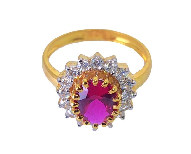 Solid 22K/18K Fine Yellow Gold Certified Women And Girls Statement Ring - Image 2