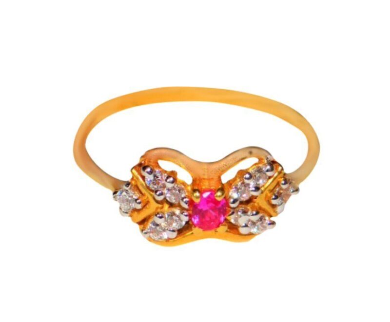 Solid 22K/18K Fine Yellow Gold Certified Women And Girls Stack Ring