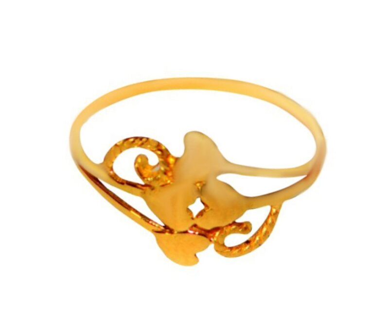 Solid 22K/18K Fine Yellow Gold Certified Women And Girls Stack Ring