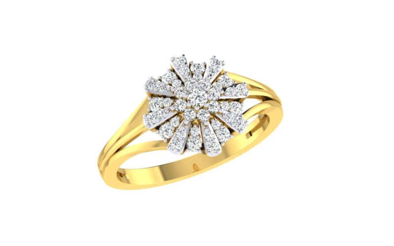 Solid 22K/18K Fine Yellow Gold Certified Women And Girls Statement Ring - Image 2