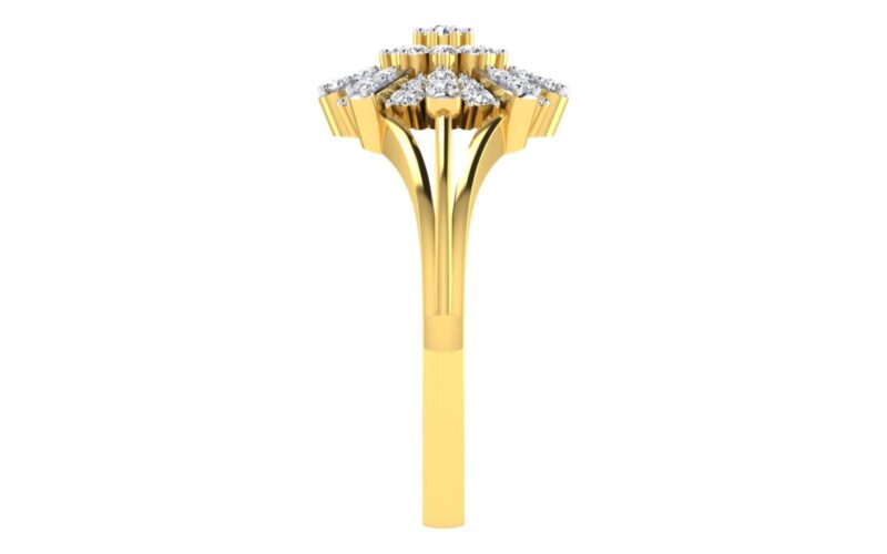 Solid 22K/18K Fine Yellow Gold Certified Women And Girls Statement Ring - Image 3