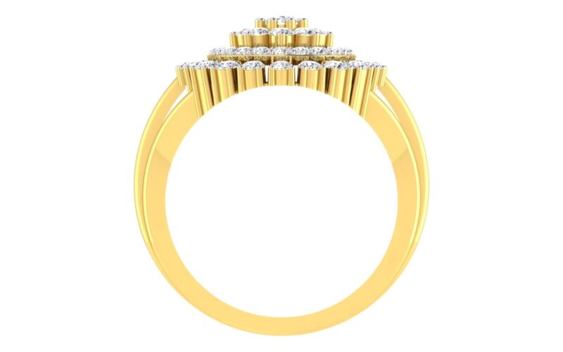 Solid 22K/18K Fine Yellow Gold Certified Women And Girls Statement Ring - Image 4